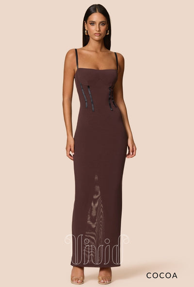 Nookie Allegra Maxi Dress in Cocoa / Nude & Neutrals