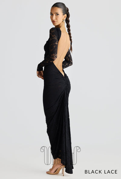 Melani The Label Amara Dress in Black Lace / Blacks