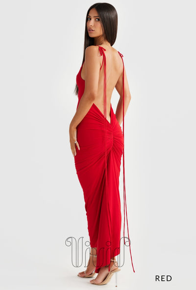Melani The Label Azari Midi in Red / Reds