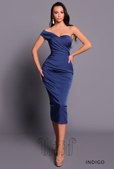 Nicoletta Bridesmaids Devon Midi Dress NBM2012 in Indigo / Blues
