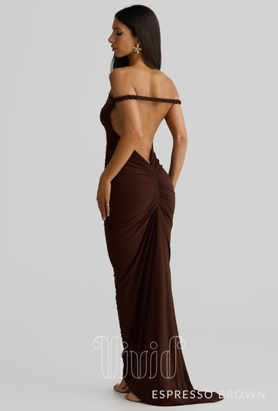 Melani The Label Maia Multi-Way Gown in Espresso Brown / Nude & Neutrals