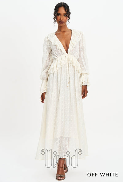 Vivid Formal Natalie Dress in Off White / Whites