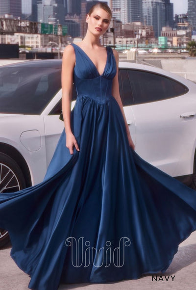 Vivid Formal Paulina Gown in Navy / Blues