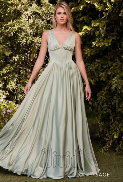 Vivid Formal Paulina Gown in Sage / Greens