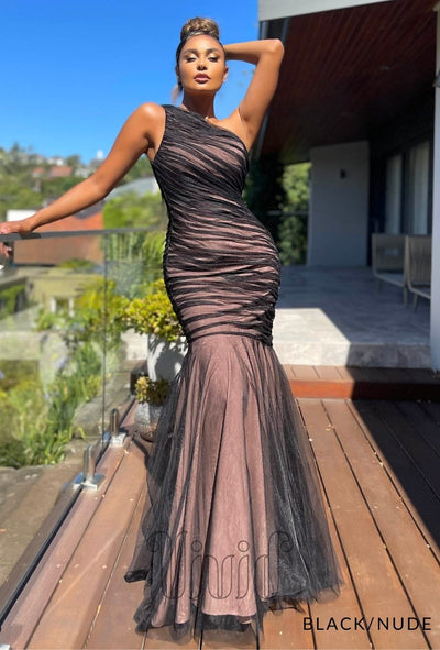 Jadore Gaia Gown JX5071 in Black/Nude / Blacks