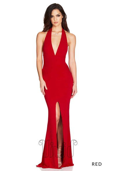 Nookie Illegal Halter Gown in Red / Reds