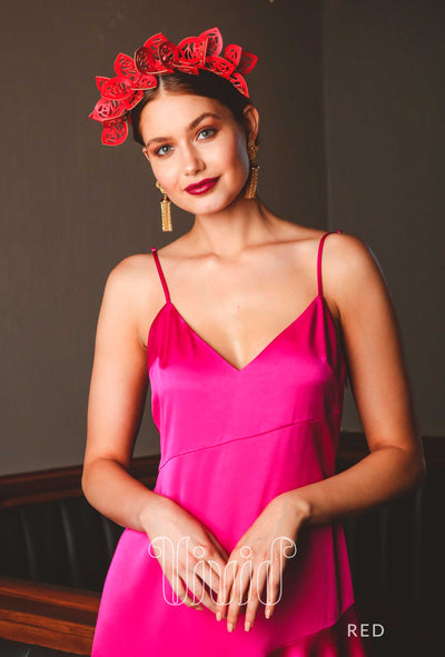 Morgan & Taylor Jasmine Fascinator in Red